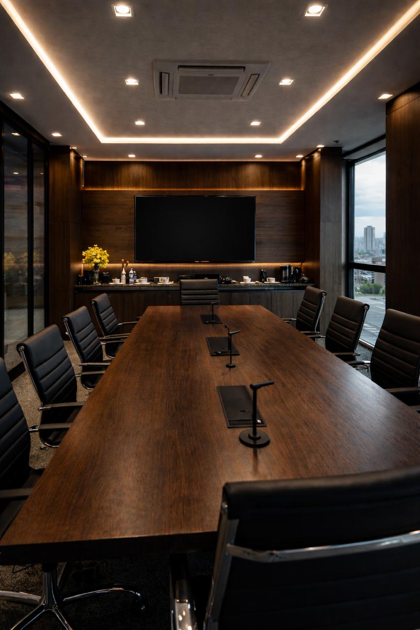 Sala de reunião de advocacia sofisticada